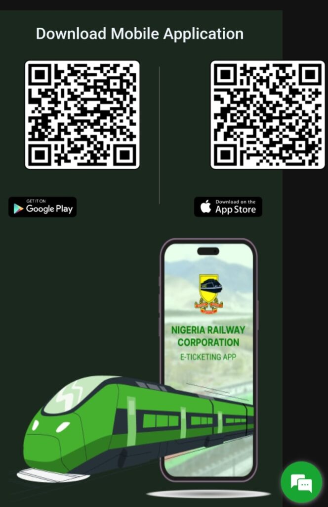 NRC mobile app screen shot, Lagos - Ibadan train tickets