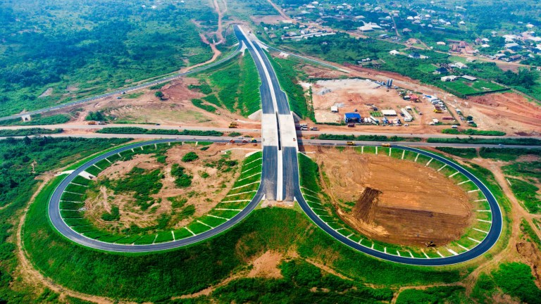 Aerial view of Circular road in Ibadan